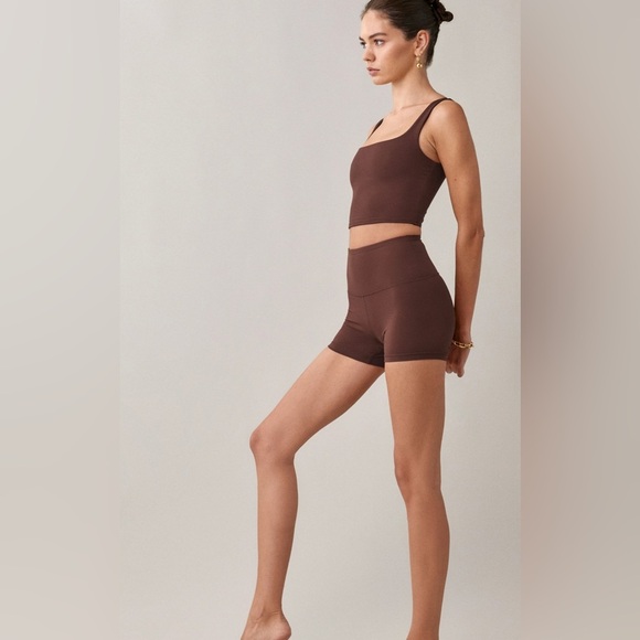 Reformation Pants - Reformation EcoStretch High-Waist Bike Shorts - Brown, Size M